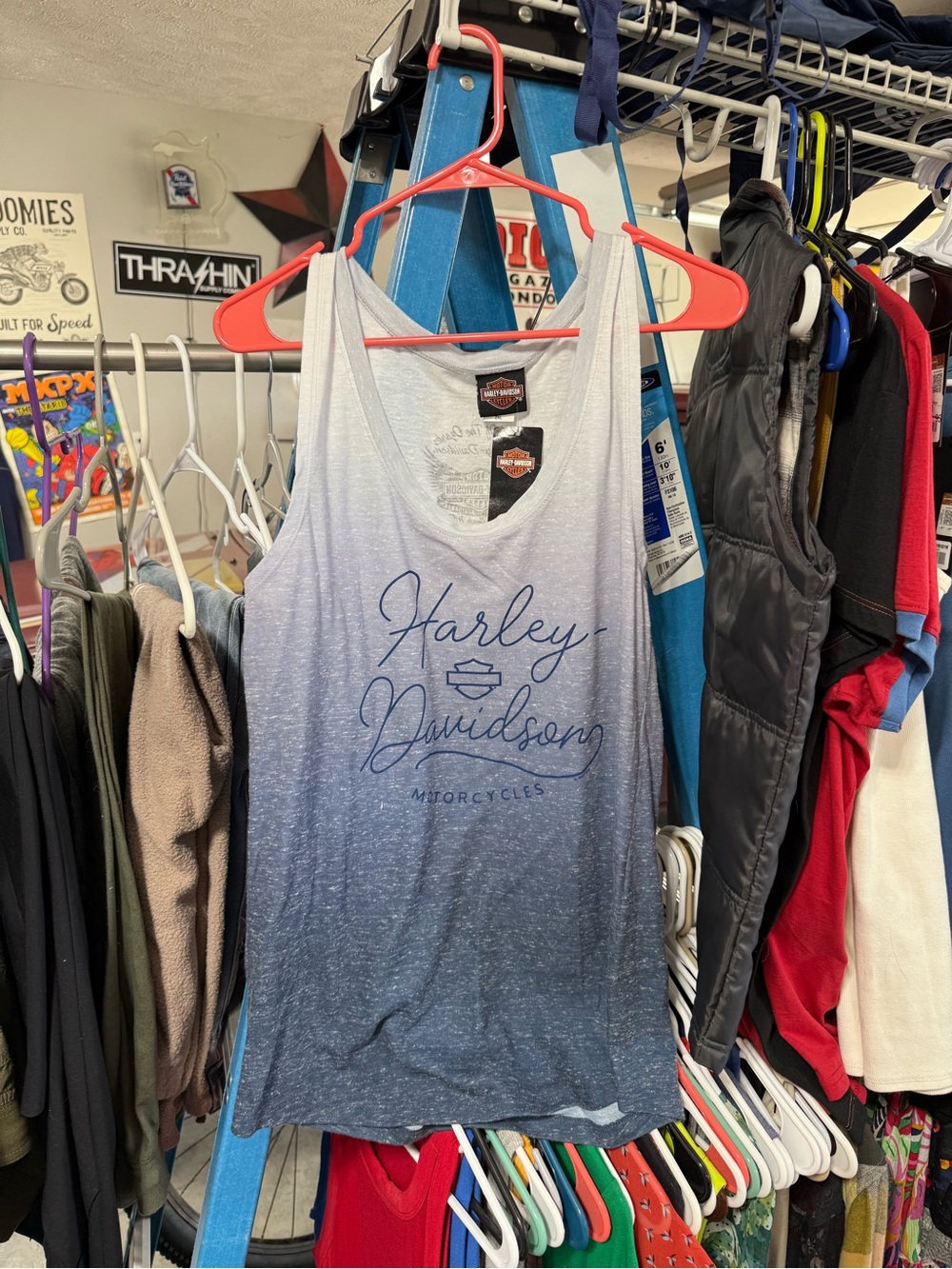 Harley-Davidson Blue Ombre Script Racerback Tank